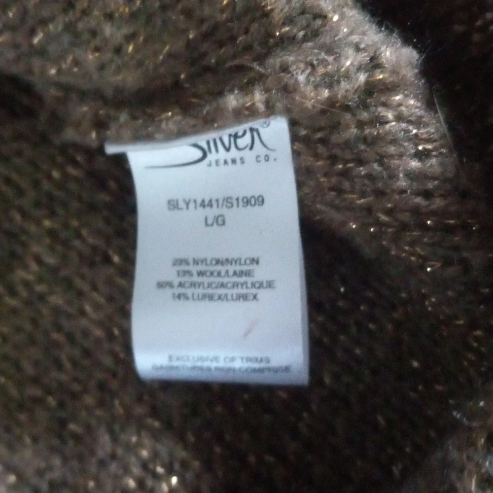 Ladies Silver L Gold Hi-Low Sweater - Picture 4 of 6